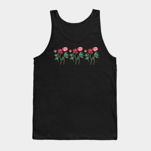 Peonies Flowers Peony Floral Red & Pink Art Work Tank Top